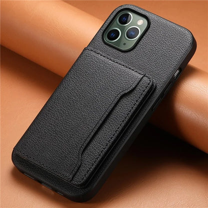 For iPhone 11 Pro Case Calf Texture PU Leather Card Slots Phone Cover