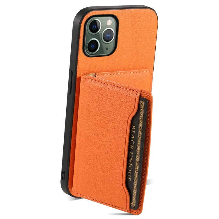 For iPhone 11 Pro Case Calf Texture PU Leather Card Slots Phone Cover