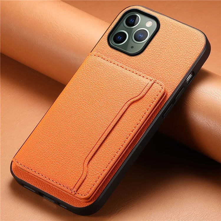 For iPhone 11 Pro Case Calf Texture PU Leather Card Slots Phone Cover