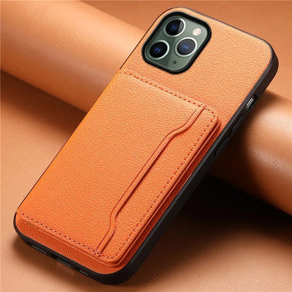 For iPhone 11 Pro Case Calf Texture PU Leather Card Slots Phone Cover