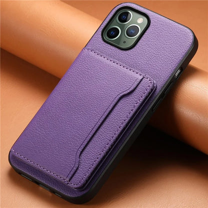 For iPhone 11 Pro Case Calf Texture PU Leather Card Slots Phone Cover