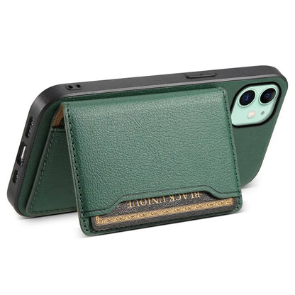 For iPhone 11 Case Leather+PC+TPU Kickstand Phone Shell with Card Holder