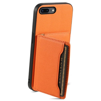 For iPhone 7 Plus / 8 Plus Case Card Slots PU Leather+PC+TPU Kickstand Phone Cover