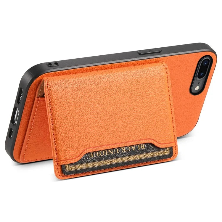 For iPhone 7 Plus / 8 Plus Case Card Slots PU Leather+PC+TPU Kickstand Phone Cover