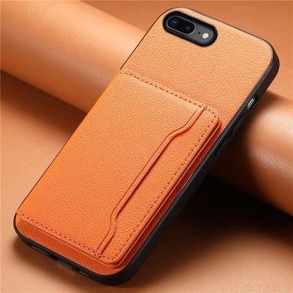 For iPhone 7 Plus / 8 Plus Case Card Slots PU Leather+PC+TPU Kickstand Phone Cover