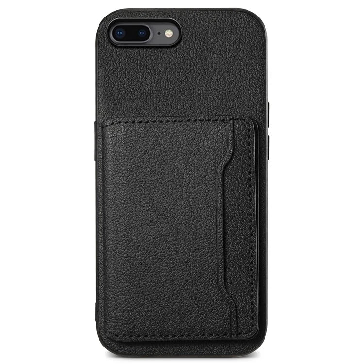 For iPhone 7 Plus / 8 Plus Case Card Slots PU Leather+PC+TPU Kickstand Phone Cover
