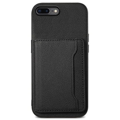 For iPhone 7 Plus / 8 Plus Case Card Slots PU Leather+PC+TPU Kickstand Phone Cover