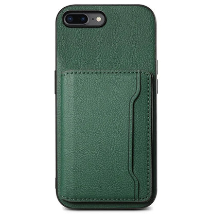 For iPhone 7 Plus / 8 Plus Case Card Slots PU Leather+PC+TPU Kickstand Phone Cover