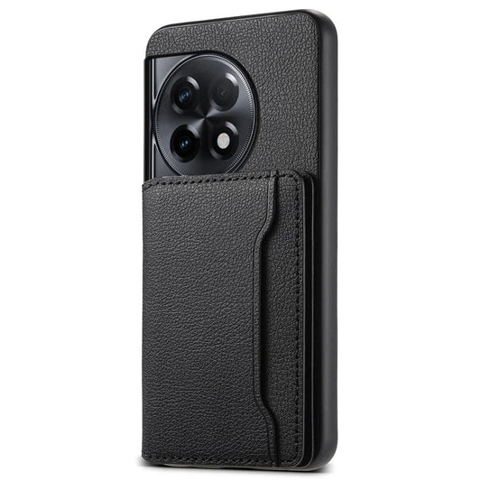 For OnePlus Ace 2 5G / 11R 5G Case Calf Texture Leather Coated PC+TPU Cover with Card Slots