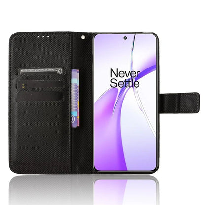 For OnePlus Ace 3V 5G Case Diamond Texture Folio Stand Phone Cover with Wrist Strap