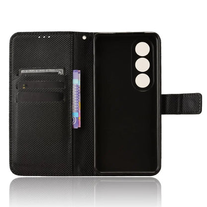 For OnePlus Ace 3V 5G Case Diamond Texture Folio Stand Phone Cover with Wrist Strap