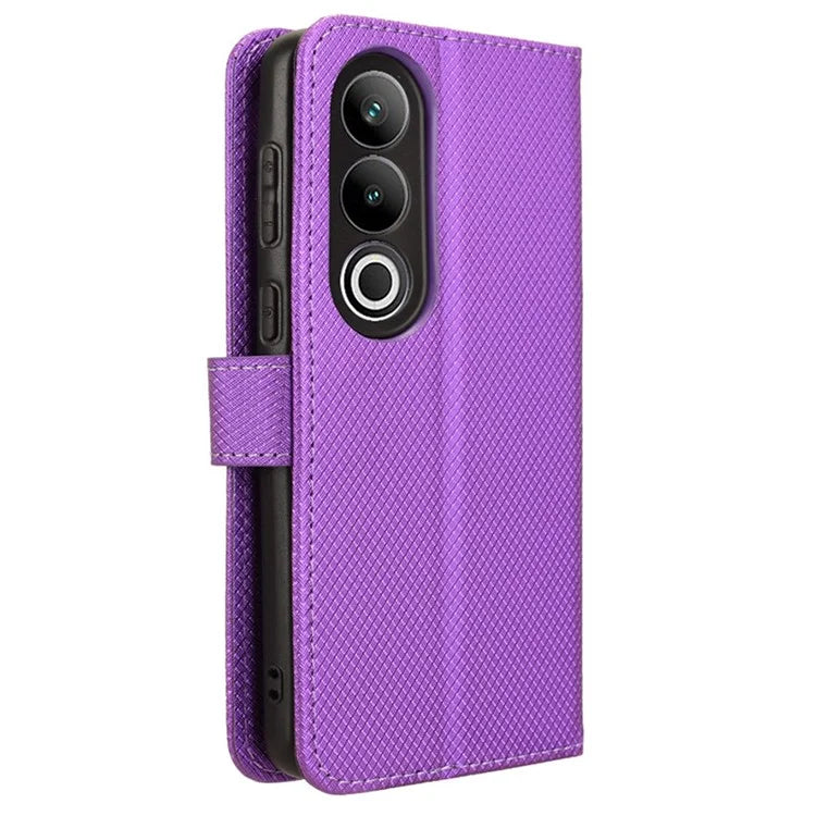For OnePlus Ace 3V 5G Case Diamond Texture Folio Stand Phone Cover with Wrist Strap