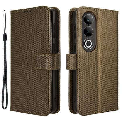 For OnePlus Ace 3V 5G Case Diamond Texture Folio Stand Phone Cover with Wrist Strap