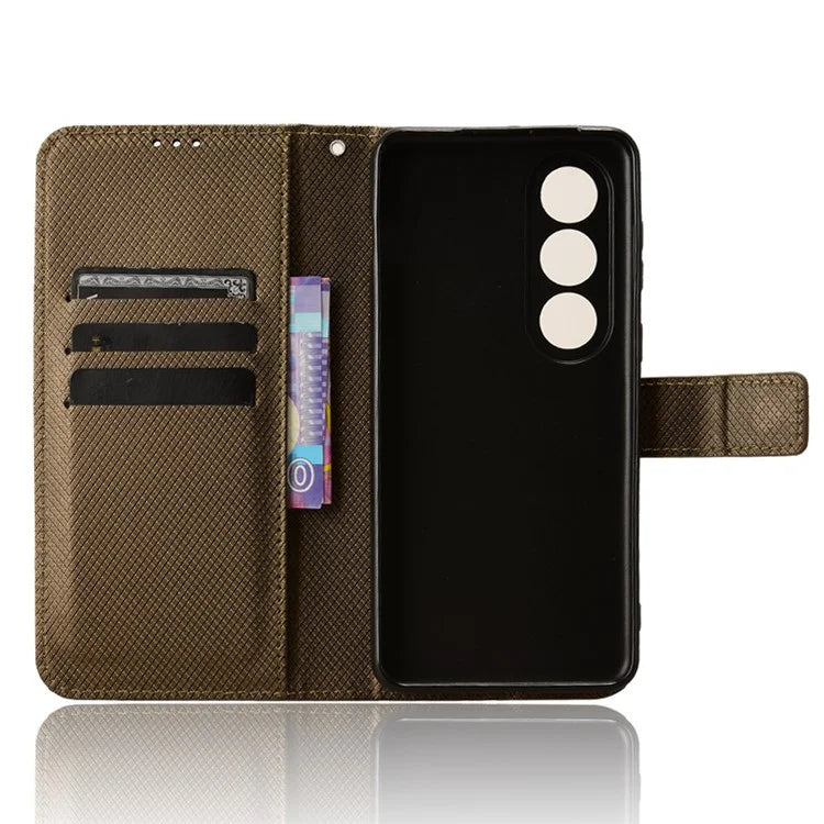 For OnePlus Ace 3V 5G Case Diamond Texture Folio Stand Phone Cover with Wrist Strap