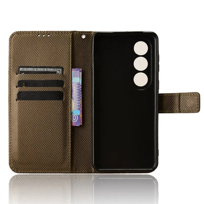 For OnePlus Ace 3V 5G Case Diamond Texture Folio Stand Phone Cover with Wrist Strap