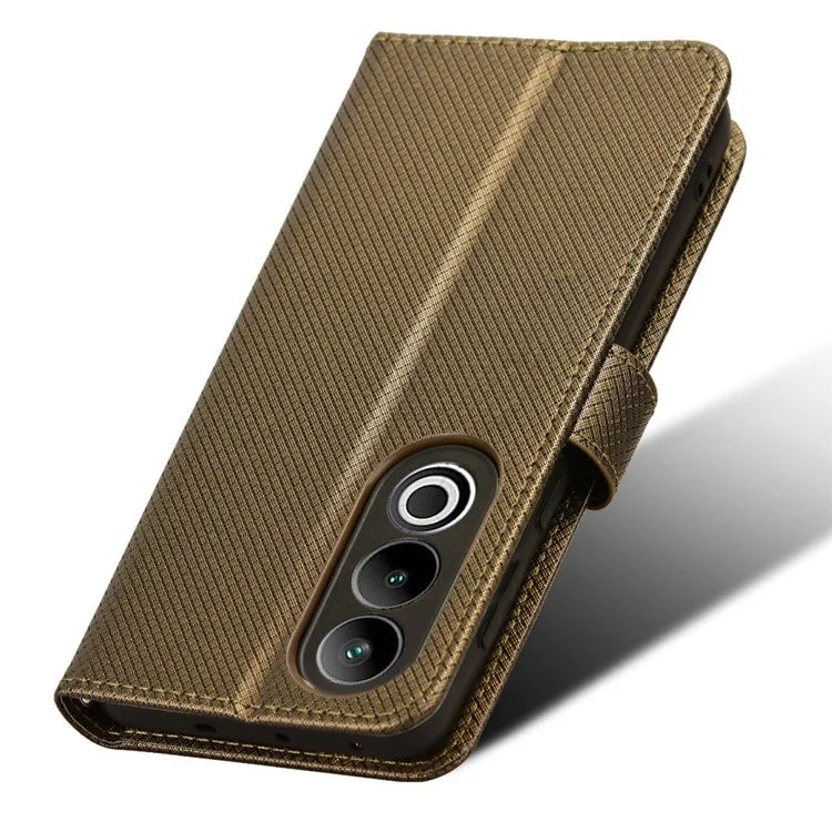 For OnePlus Ace 3V 5G Case Diamond Texture Folio Stand Phone Cover with Wrist Strap