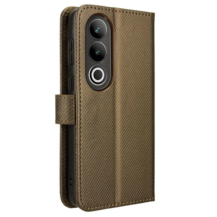 For OnePlus Ace 3V 5G Case Diamond Texture Folio Stand Phone Cover with Wrist Strap