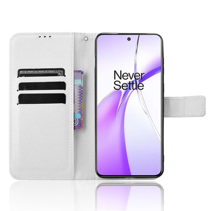 For OnePlus Ace 3V 5G Case Diamond Texture Folio Stand Phone Cover with Wrist Strap