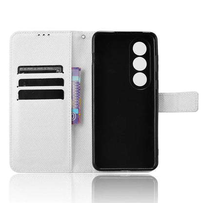 For OnePlus Ace 3V 5G Case Diamond Texture Folio Stand Phone Cover with Wrist Strap