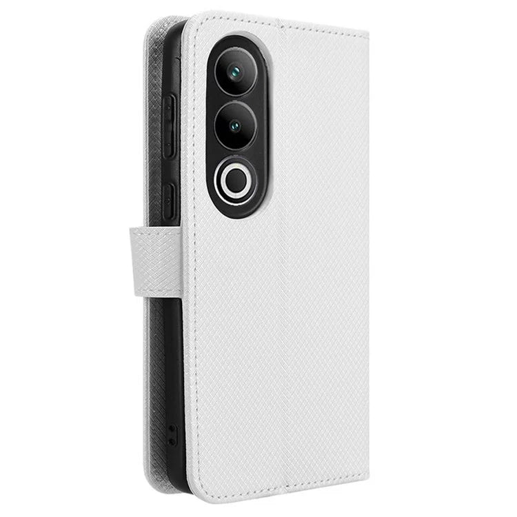 For OnePlus Ace 3V 5G Case Diamond Texture Folio Stand Phone Cover with Wrist Strap