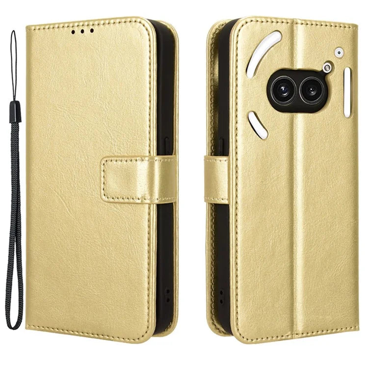 For Nothing Phone (2a) Wallet Case Crazy Horse Texture Folio Stand Phone Cover