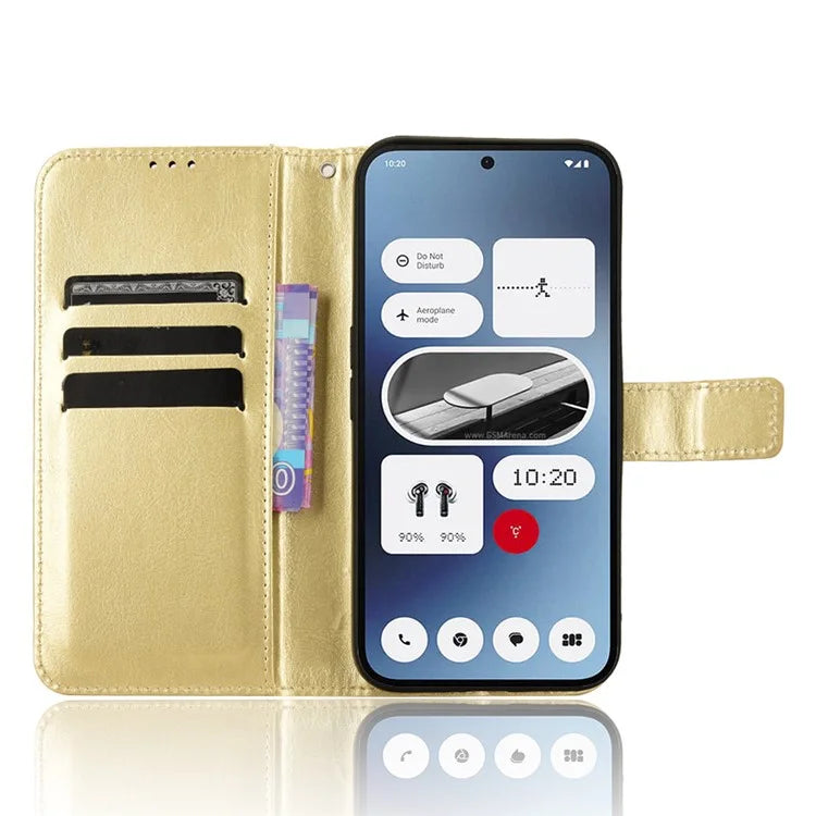 For Nothing Phone (2a) Wallet Case Crazy Horse Texture Folio Stand Phone Cover