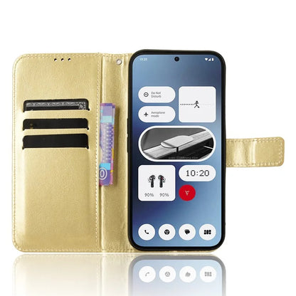 For Nothing Phone (2a) Wallet Case Crazy Horse Texture Folio Stand Phone Cover