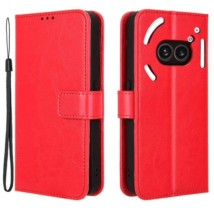 For Nothing Phone (2a) Wallet Case Crazy Horse Texture Folio Stand Phone Cover