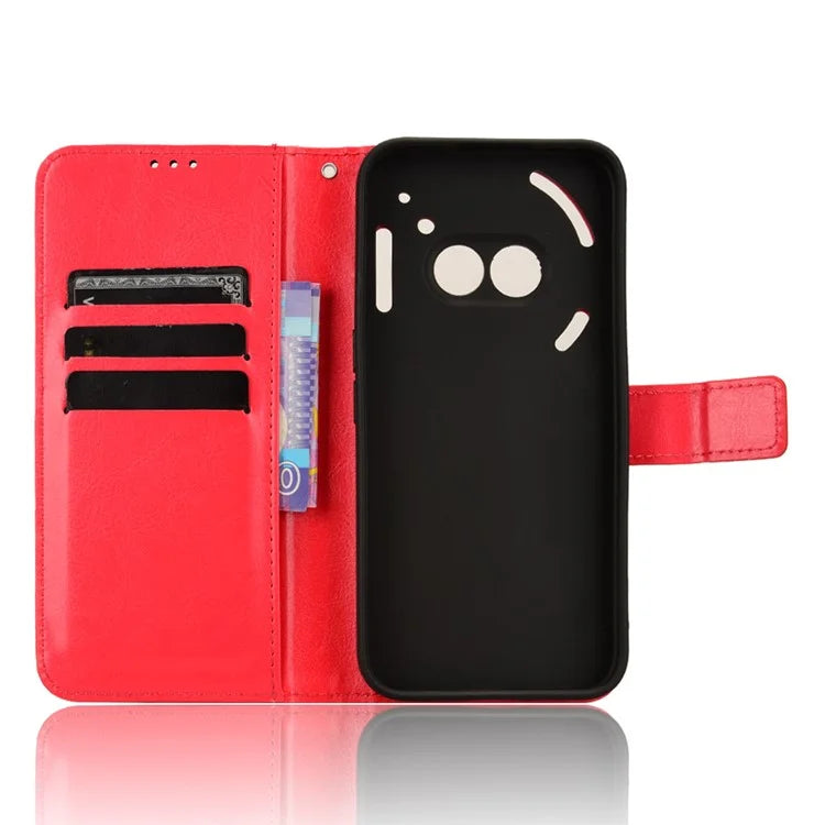 For Nothing Phone (2a) Wallet Case Crazy Horse Texture Folio Stand Phone Cover