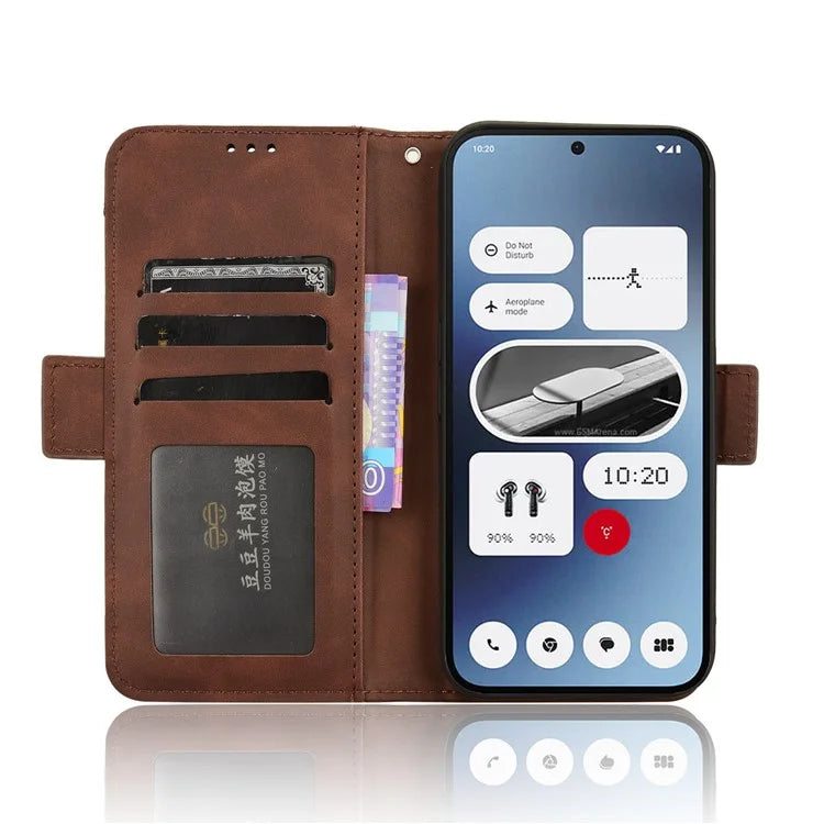 For Nothing Phone (2a) Leather Case Multiple Card Slots Magnetic Closure Phone Cover