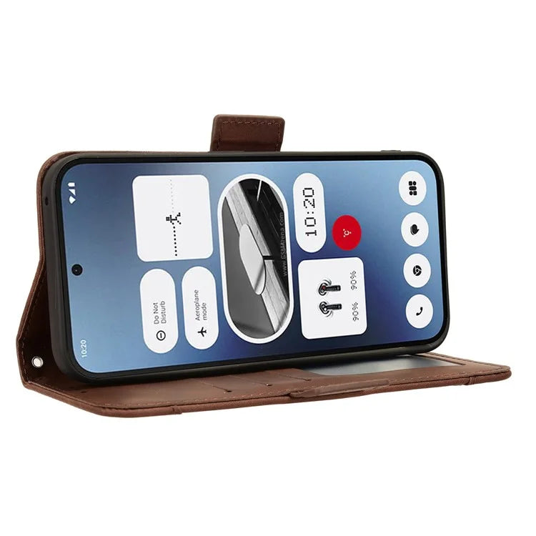 For Nothing Phone (2a) Leather Case Multiple Card Slots Magnetic Closure Phone Cover