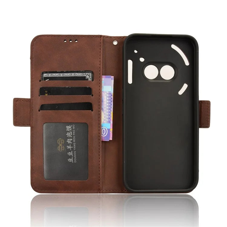 For Nothing Phone (2a) Leather Case Multiple Card Slots Magnetic Closure Phone Cover
