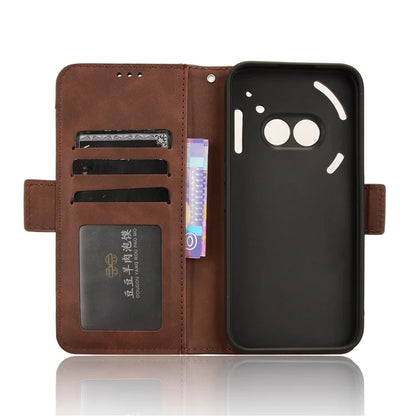 For Nothing Phone (2a) Leather Case Multiple Card Slots Magnetic Closure Phone Cover