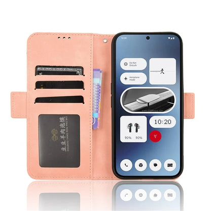 For Nothing Phone (2a) Leather Case Multiple Card Slots Magnetic Closure Phone Cover