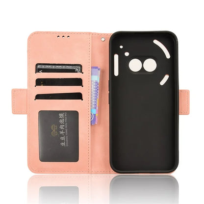 For Nothing Phone (2a) Leather Case Multiple Card Slots Magnetic Closure Phone Cover
