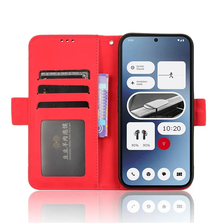 For Nothing Phone (2a) Leather Case Multiple Card Slots Magnetic Closure Phone Cover