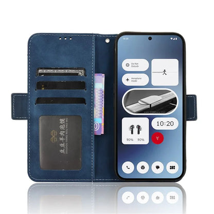 For Nothing Phone (2a) Leather Case Multiple Card Slots Magnetic Closure Phone Cover