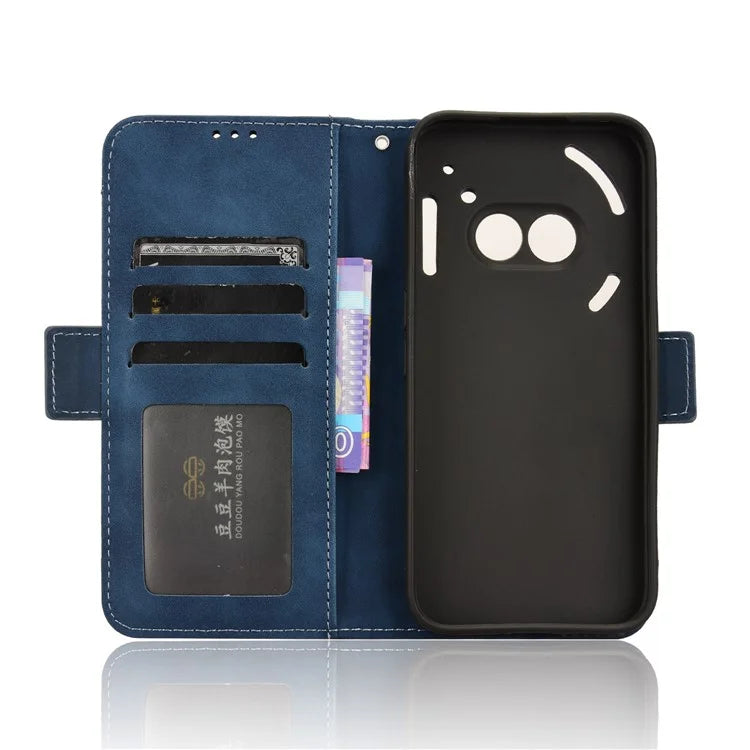 For Nothing Phone (2a) Leather Case Multiple Card Slots Magnetic Closure Phone Cover
