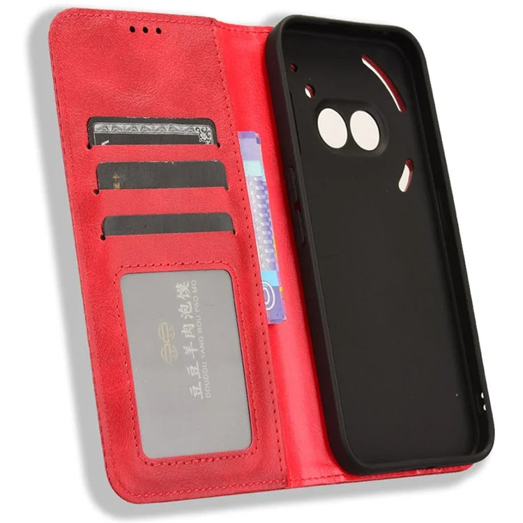 For Nothing Phone (2a) Case Wallet PU Leather Phone Cover Magnetic Closing