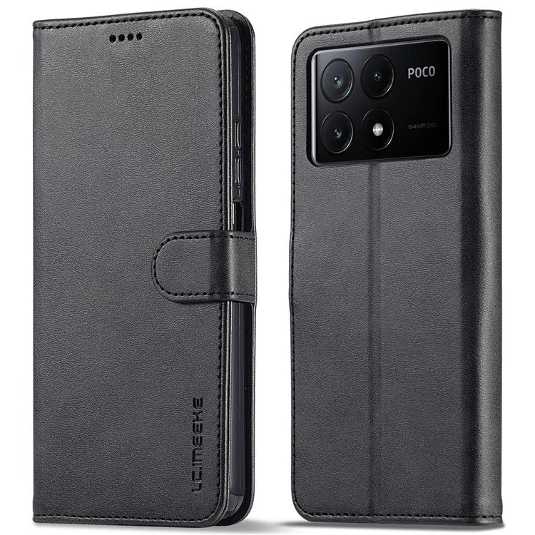 LC.IMEEKE For Xiaomi Poco X6 Pro 5G / Redmi K70E 5G Case Calf Texture Leather Wallet Flip Phone Cover