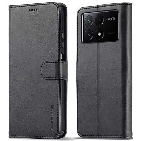 LC.IMEEKE For Xiaomi Poco X6 Pro 5G / Redmi K70E 5G Case Calf Texture Leather Wallet Flip Phone Cover