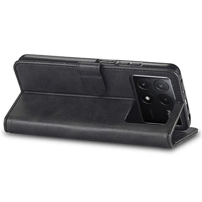 LC.IMEEKE For Xiaomi Poco X6 Pro 5G / Redmi K70E 5G Case Calf Texture Leather Wallet Flip Phone Cover