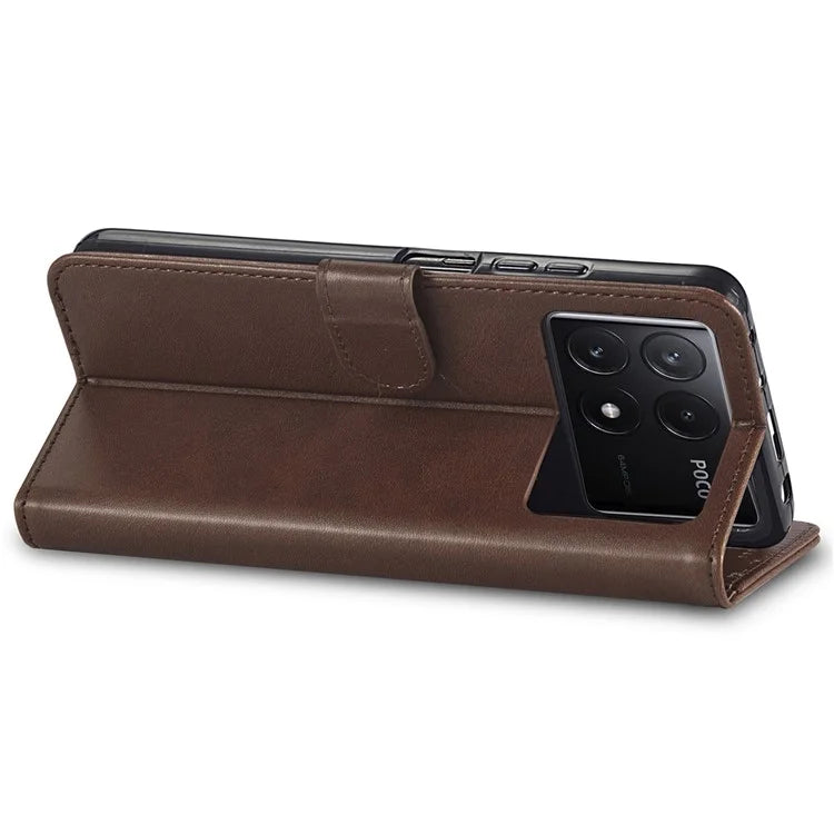LC.IMEEKE For Xiaomi Poco X6 Pro 5G / Redmi K70E 5G Case Calf Texture Leather Wallet Flip Phone Cover
