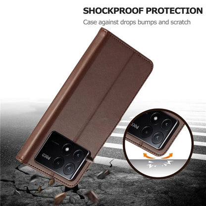 LC.IMEEKE For Xiaomi Poco X6 Pro 5G / Redmi K70E 5G Case Calf Texture Leather Wallet Flip Phone Cover