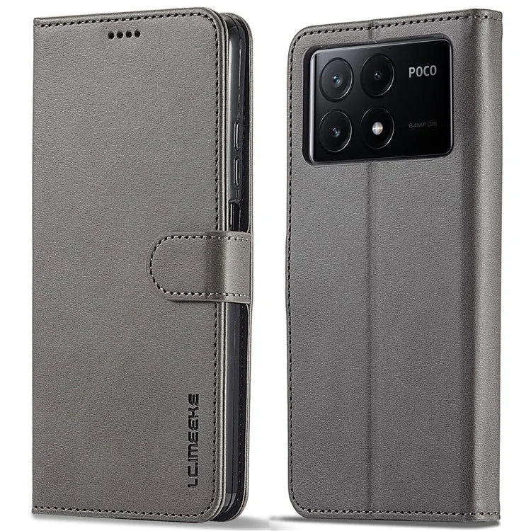 LC.IMEEKE For Xiaomi Poco X6 Pro 5G / Redmi K70E 5G Case Calf Texture Leather Wallet Flip Phone Cover