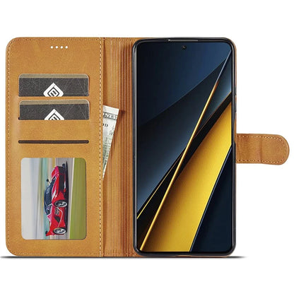 LC.IMEEKE For Xiaomi Poco X6 Pro 5G / Redmi K70E 5G Case Calf Texture Leather Wallet Flip Phone Cover