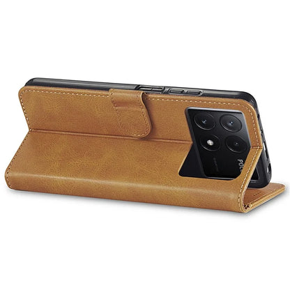 LC.IMEEKE For Xiaomi Poco X6 Pro 5G / Redmi K70E 5G Case Calf Texture Leather Wallet Flip Phone Cover