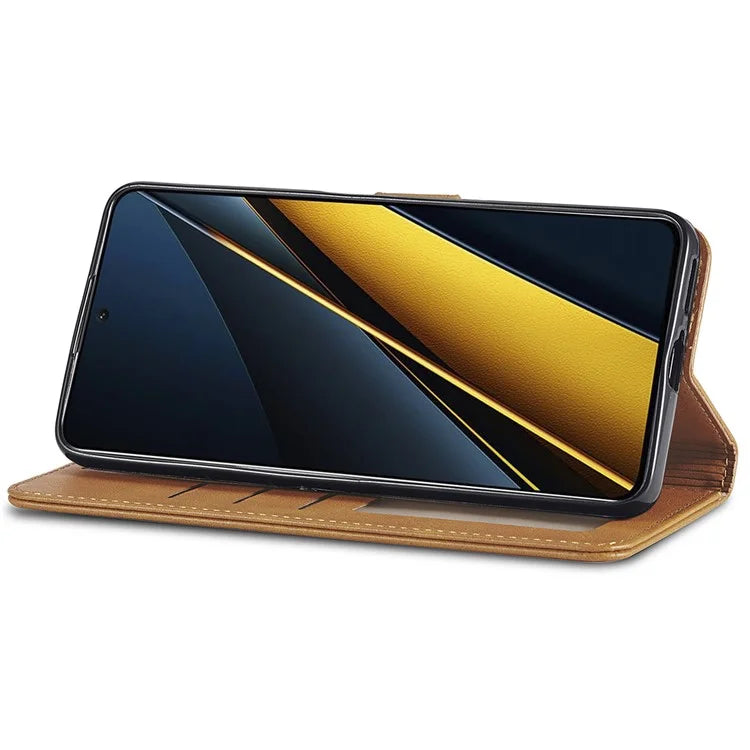LC.IMEEKE For Xiaomi Poco X6 Pro 5G / Redmi K70E 5G Case Calf Texture Leather Wallet Flip Phone Cover