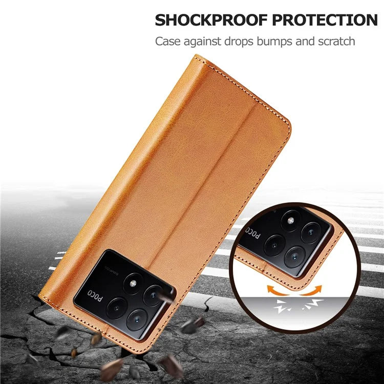 LC.IMEEKE For Xiaomi Poco X6 Pro 5G / Redmi K70E 5G Case Calf Texture Leather Wallet Flip Phone Cover