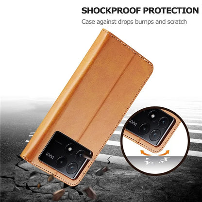 LC.IMEEKE For Xiaomi Poco X6 Pro 5G / Redmi K70E 5G Case Calf Texture Leather Wallet Flip Phone Cover